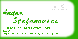 andor stefanovics business card